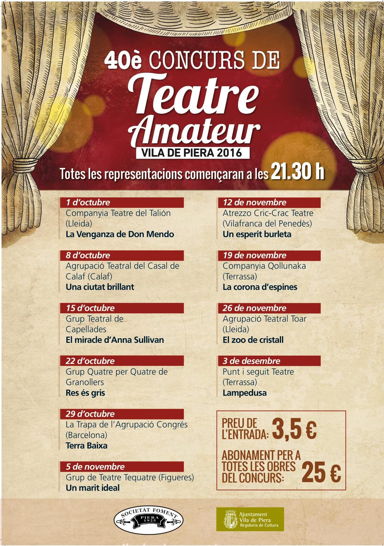 cartell concurs teatre amateur piera 2016