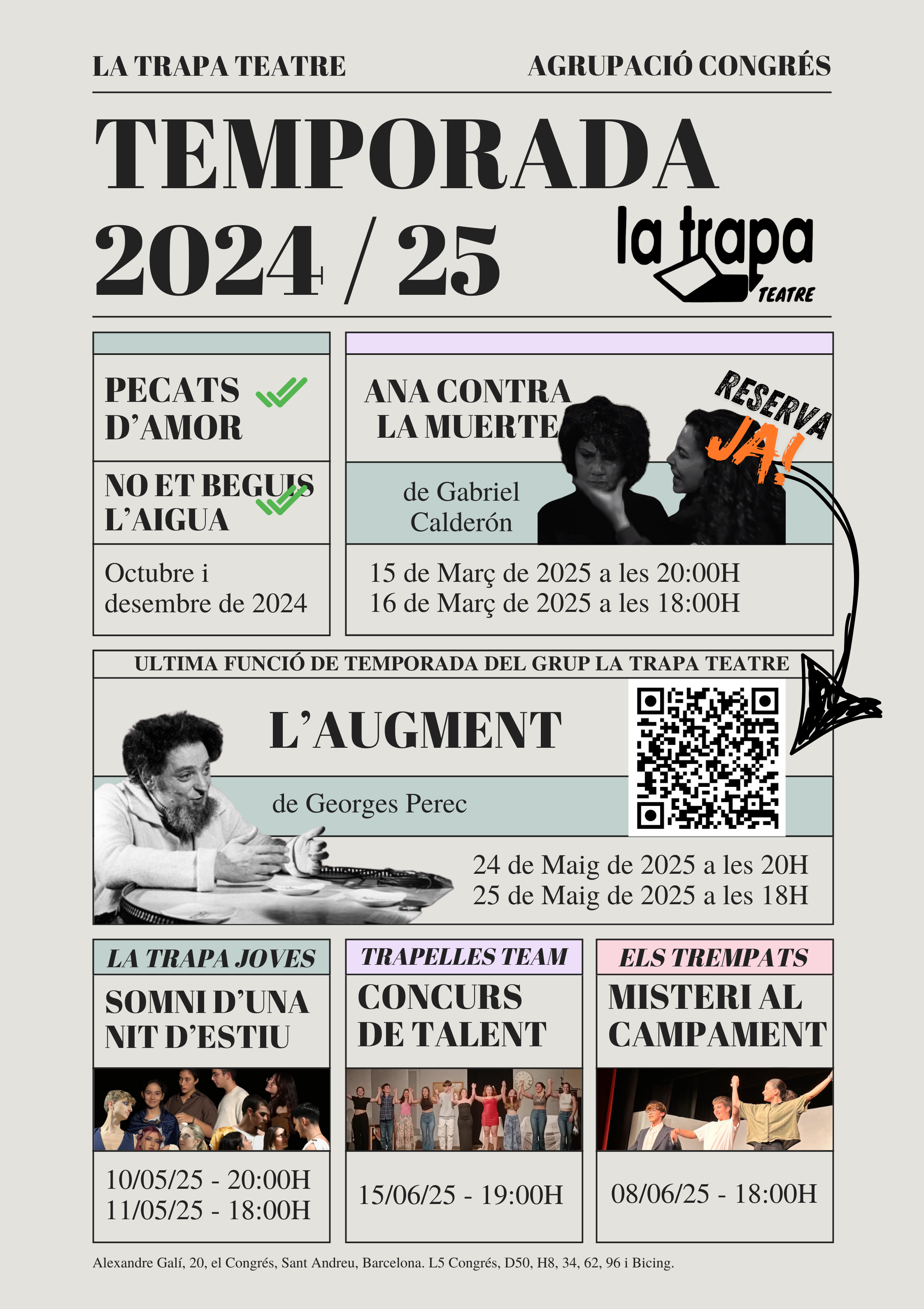 Desvelat el cartell de la temporada 24/25 de La Trapa Teatre!